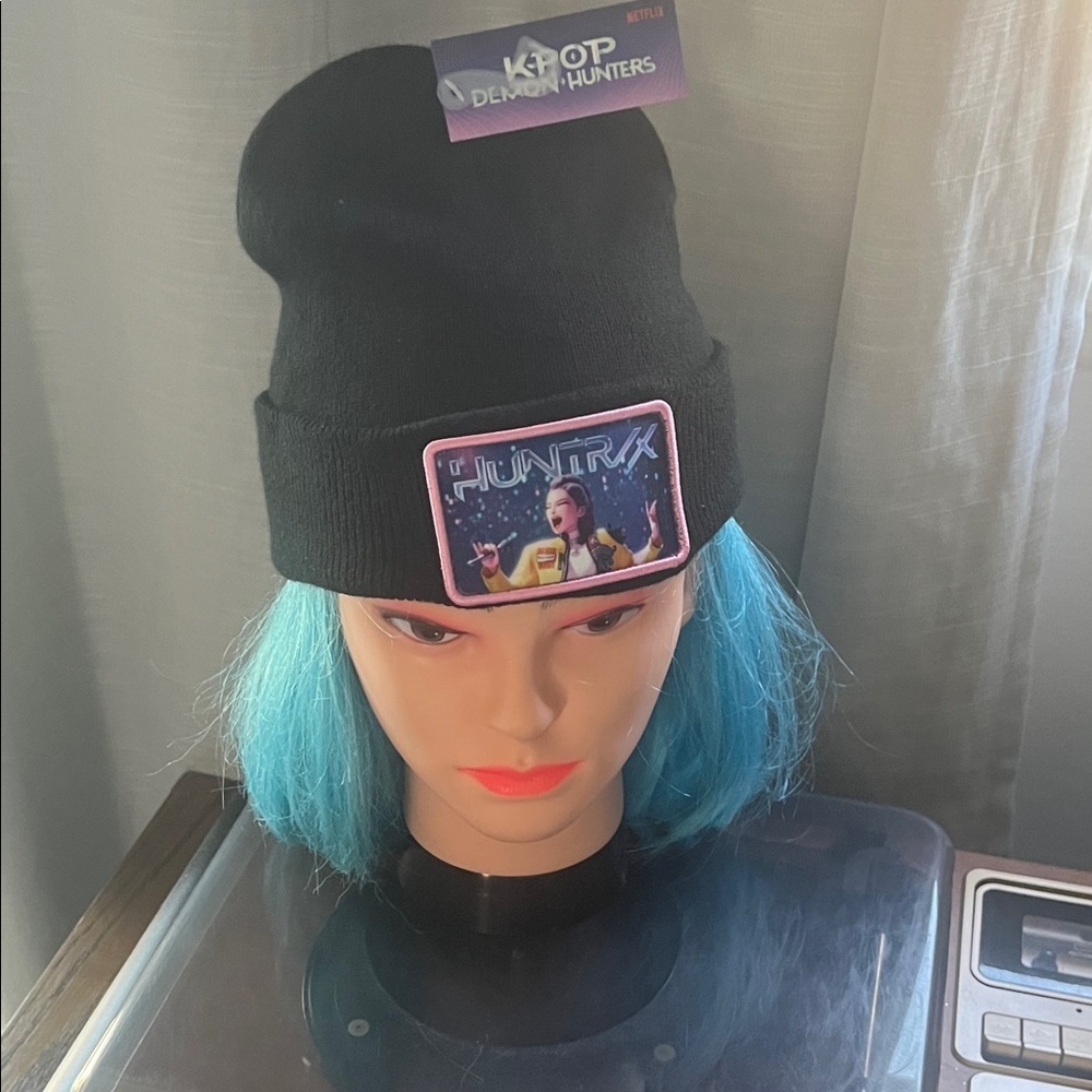 Black Beanie with Graphic Patch